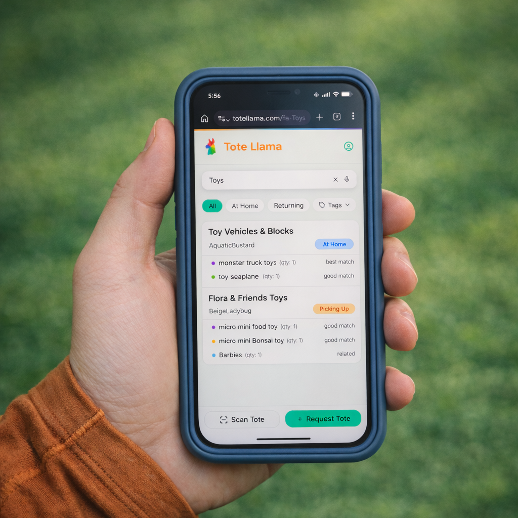 Tote Llama app search